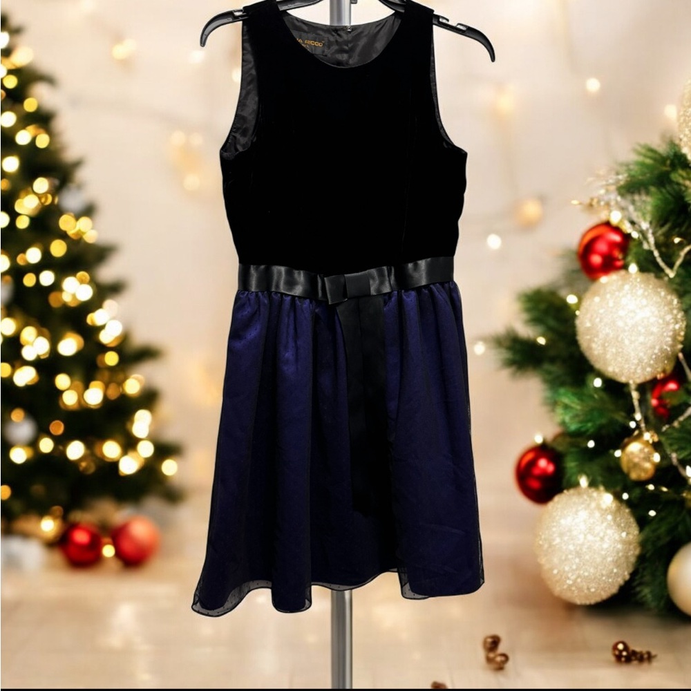 Vintage Donna Ricco New York size 6 velvet and lace dress